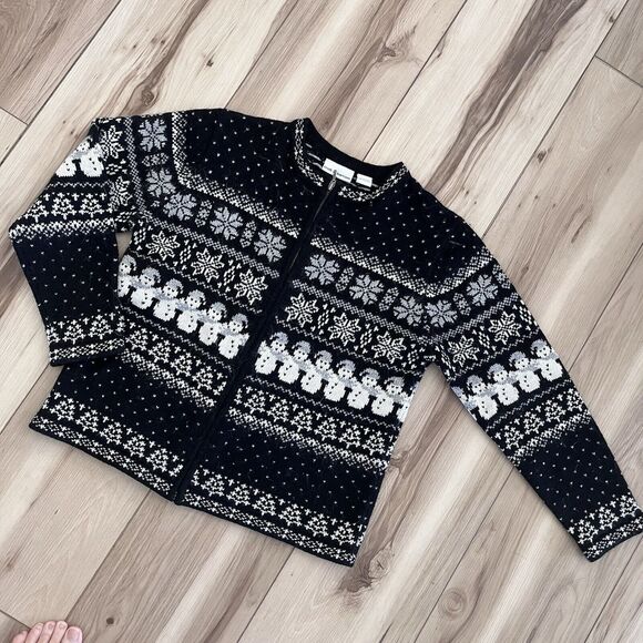 Silk Angora Blend CROFT & BARROW Vintage Fair Isle Knit Sweater Holiday Winter M - Picture 9 of 9